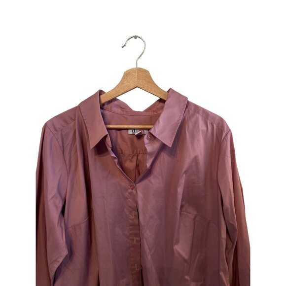 D & Co. Mauve Button-Up Shirt Women's Size 1x Blouse Business Casual Shirt - Picture 2 of 5